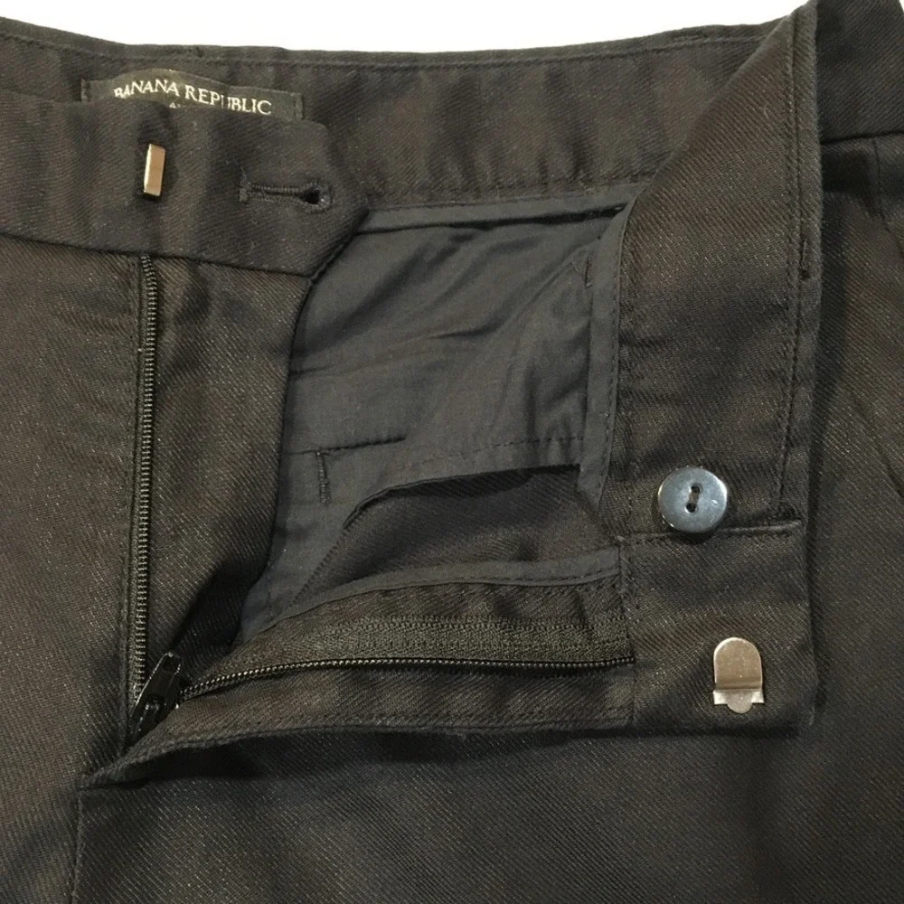 Banana Republic Avery Dress Pants Womens 4 Black Classic Capsule Office Linen